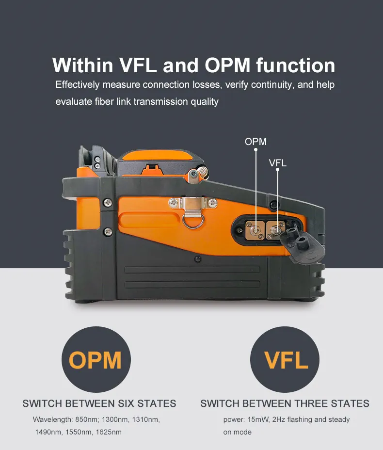 توابع VFL و OPM در دستگاه فیوژن فیبر نوری سیگنال فایر AI-9