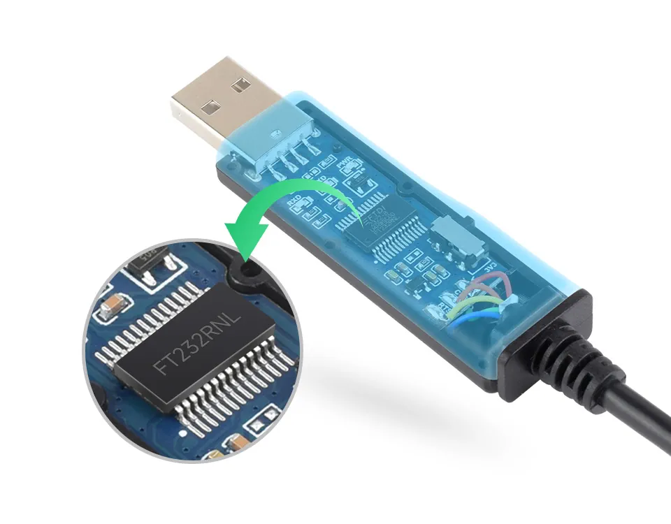 نمایش چیپ FT232RNL مبدل USB به TTL صنعتی 6 پین مدل C